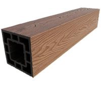 Столб опорный ДПК 3D фактура дерева Светло-коричневый Столб опорный ДПК 3D фактура дерева Светло-коричневый