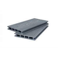 Террасная доска ДПК 3D+вельвет пустотелая двухсторонняя Серый Террасная доска ДПК 3D+вельвет пустотелая двухсторонняя Серый