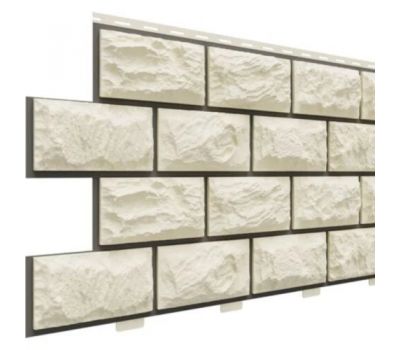 Цокольный сайдинг коллекция Альпийский прокрашенные швы - Слоновая кость от производителя  Доломит по цене 625 р