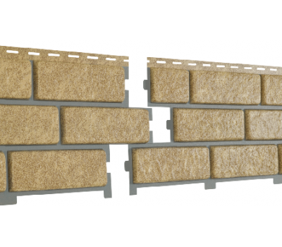 Фасадная панель Стоун Хаус - Кирпич с декорированным швом Песочный от производителя  Ю-Пласт по цене 683 р