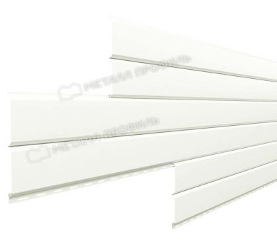 Металлический сайдинг Lбрус-15х240 (ПРМ-03-9010-0.5) Чистый белый от производителя  Металл Профиль по цене 1 550 р