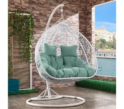 Подвесное кресло из искусственного ротанга AFM-109A White/Green от производителя Afina по цене 29 900 р Подвесное кресло из искусственного ротанга AFM-109A White/Green от производителя Afina по цене 29 900 р