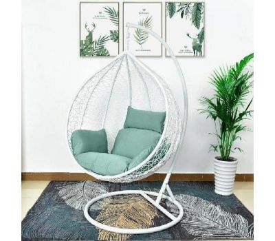 Подвесное кресло из искусственного ротанга AFM-168A-XL White/Green от производителя  Afina по цене 17 900 р