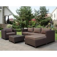 Комплект мебели плетеной из иск. ротанга YR821A Brown/Beige