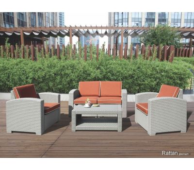 Уличный диваны и кресла Rattan Premium 4 Венге. Подушки оранжевые от производителя Rattan по цене 65 000 р Уличный диваны и кресла Rattan Premium 4 Венге. Подушки оранжевые от производителя Rattan по цене 65 000 р