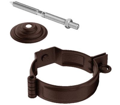Декоративный хомут трубы под метиз с комплектом крепления RAL 8017 Коричневый matt 150/100 от производителя  Aquasystem по цене 1 365 р
