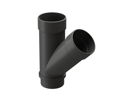 Тройник 45˚ Lux ПВХ Графит от производителя  Docke по цене 1 090 р